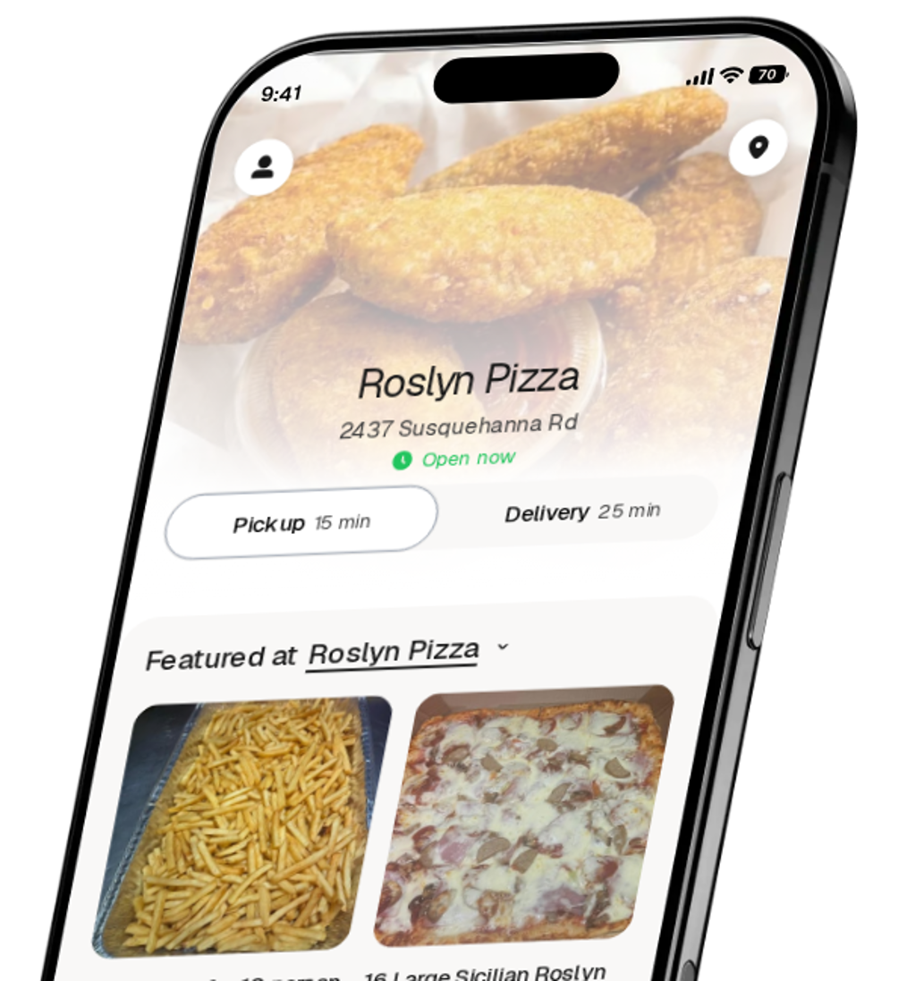Roslyn Pizza app preview