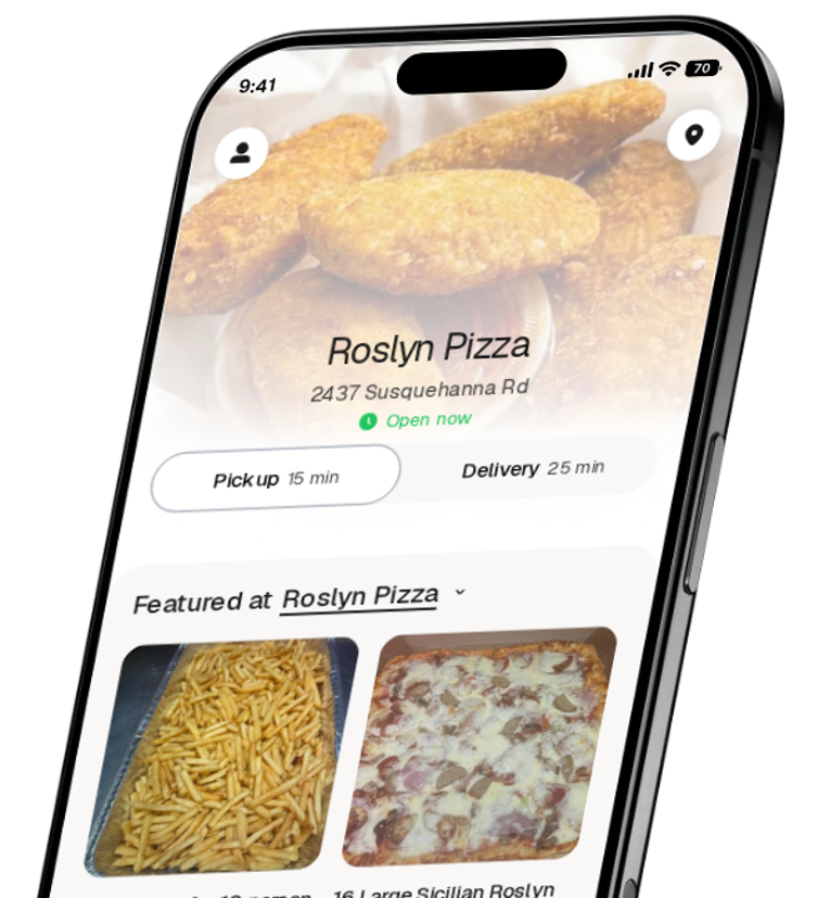 Roslyn Pizza app preview