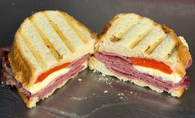 Corned Beef Melt Panini.
